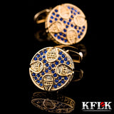 Crystal Round Cufflinks for Men Wedding Guests