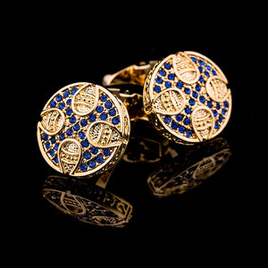 Crystal Round Cufflinks for Men Wedding Guests
