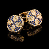 Crystal Round Cufflinks for Men Wedding Guests