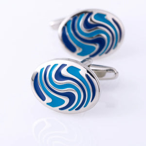 High cuff link gemelos Ellipse abotoaduras Jewelry