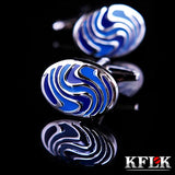 High cuff link gemelos Ellipse abotoaduras Jewelry
