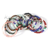 Natural Rose Pink Quartz Red Agates Stone Beads 7 Chakra Stretch Bracelet