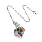 Chakra Pendulum Crystal Dowsing Tree of Life Natural Amethyst Pyramid