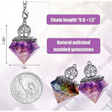 Chakra Pendulum Crystal Dowsing Tree of Life Natural Amethyst Pyramid