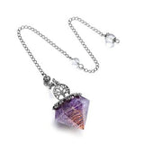 Chakra Pendulum Crystal Dowsing Tree of Life Natural Amethyst Pyramid