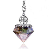 Chakra Pendulum Crystal Dowsing Tree of Life Natural Amethyst Pyramid