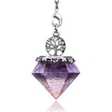 Chakra Pendulum Crystal Dowsing Tree of Life Natural Amethyst Pyramid
