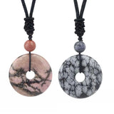 Natural Healing Crystal Quartz Necklace Amethysts Stone Lucky Coin Pendant