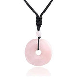 Natural Healing Crystal Quartz Necklace Amethysts Stone Lucky Coin Pendant
