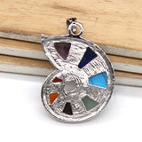 7 Chakra Crystal Snail Spiral Pendant for Healing
