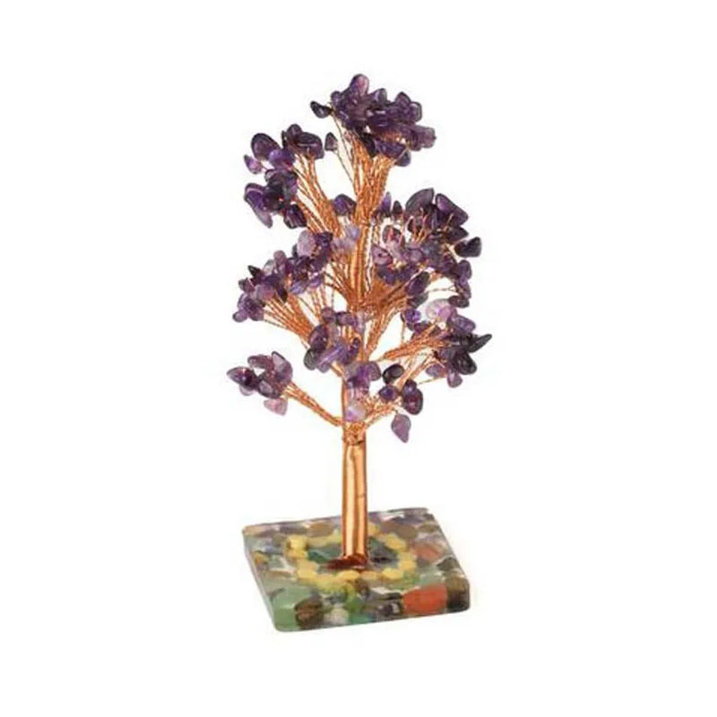 7 Chakra Natural Crystal Tree of Life Money Tree Agate Slices Resin Base
