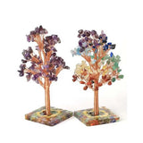 7 Chakra Natural Crystal Tree of Life Money Tree Agate Slices Resin Base