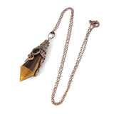 KFT 12 Faceted Rose Pink Quartz Pendulum Necklace
