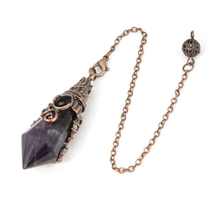 KFT 12 Faceted Rose Pink Quartz Pendulum Necklace