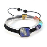 7 Chakra Stone Beads Quartz Pyramid Macrame Bracelet