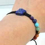 7 Chakra Stone Beads Quartz Pyramid Macrame Bracelet