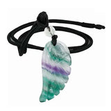 Natural Amethyst Angel Wing Pendant Healing Crystal Reiki Chakra Pointed Jewelry