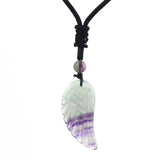 Natural Amethyst Angel Wing Pendant Healing Crystal Reiki Chakra Pointed Jewelry
