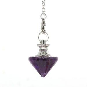 Natural Amethysts Quartz Healing Crystal Pendulum for Dowsing Divination