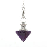 Natural Amethysts Quartz Healing Crystal Pendulum for Dowsing Divination