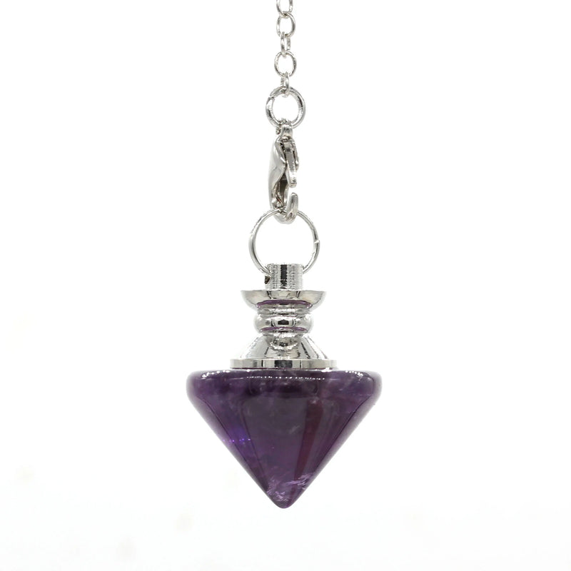 Natural Amethysts Quartz Healing Crystal Pendulum for Dowsing Divination