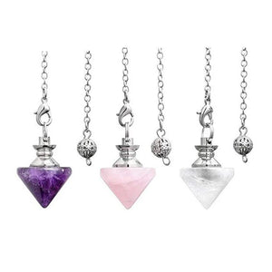 Natural Amethysts Quartz Healing Crystal Pendulum for Dowsing Divination