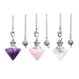 Natural Amethysts Quartz Healing Crystal Pendulum for Dowsing Divination