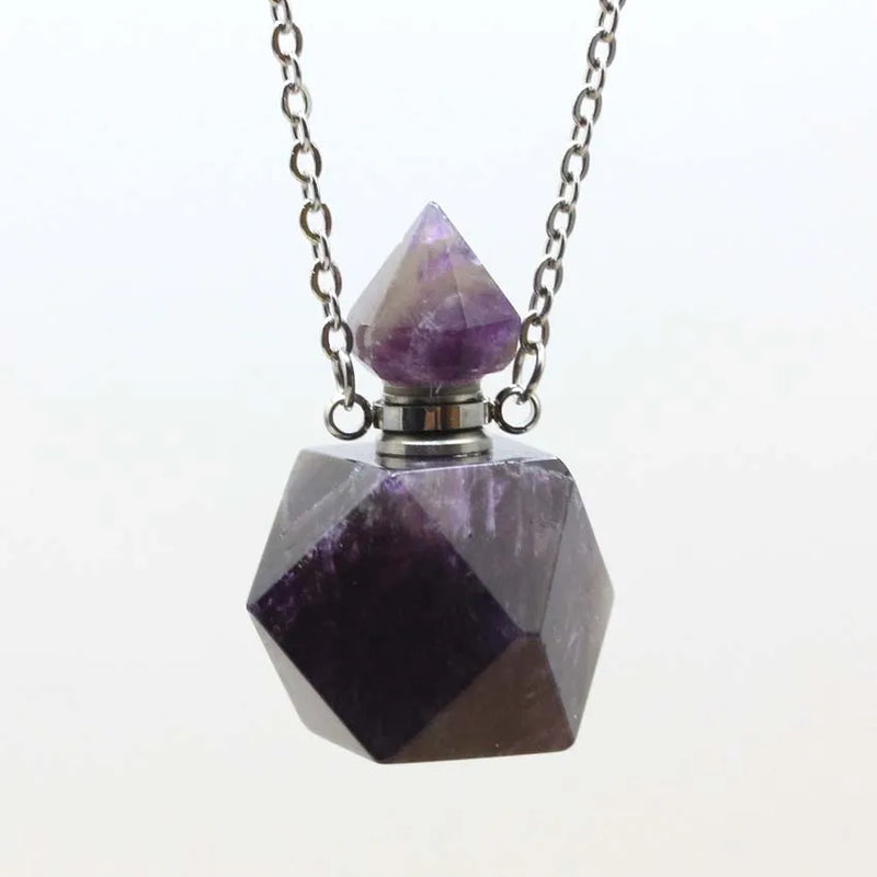 Natural Charm Quartz Crystal Healing Stone Necklace Pendant