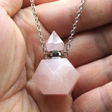 Natural Charm Quartz Crystal Healing Stone Necklace Pendant