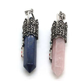 7 Chakra Natural Crystal Pendant Hexagonal Point Healing