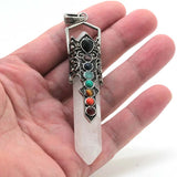 7 Chakra Natural Crystal Pendant Hexagonal Point Healing