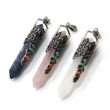 7 Chakra Natural Crystal Pendant Hexagonal Point Healing