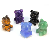 Natural Crystal Stone Carving Teddy Bear Room Ornament Hand Carved Figurine