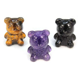 Natural Crystal Stone Carving Teddy Bear Room Ornament Hand Carved Figurine