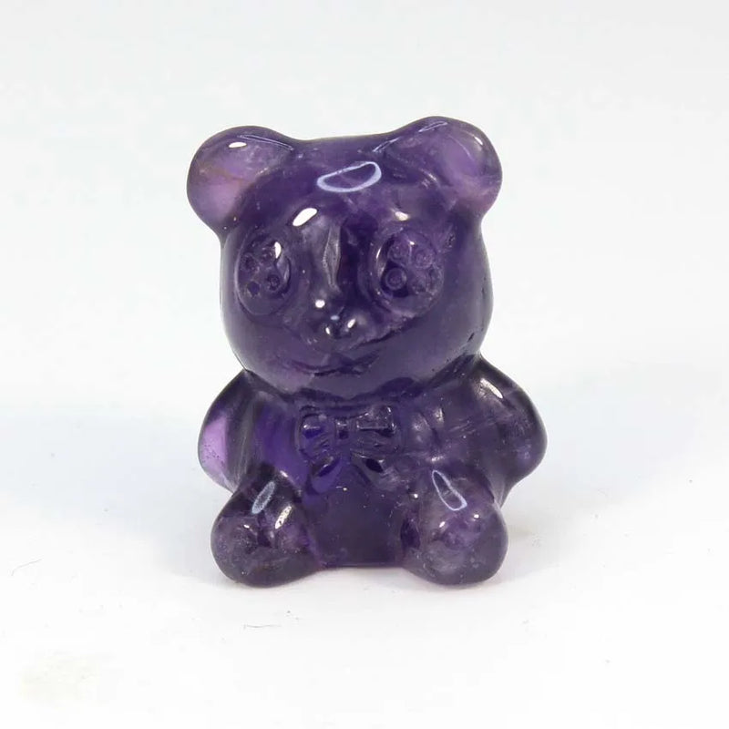 Natural Crystal Stone Carving Teddy Bear Room Ornament Hand Carved Figurine
