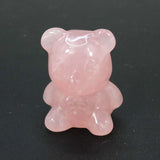 Natural Crystal Stone Carving Teddy Bear Room Ornament Hand Carved Figurine