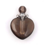 Fluorite Perfume Bottle Diffuser Necklace Heart Crystal Pendant