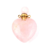 Fluorite Perfume Bottle Diffuser Necklace Heart Crystal Pendant