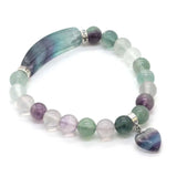 Natural Healing Crystal Quartz Bracelet Heart Beads Stone Bracelets