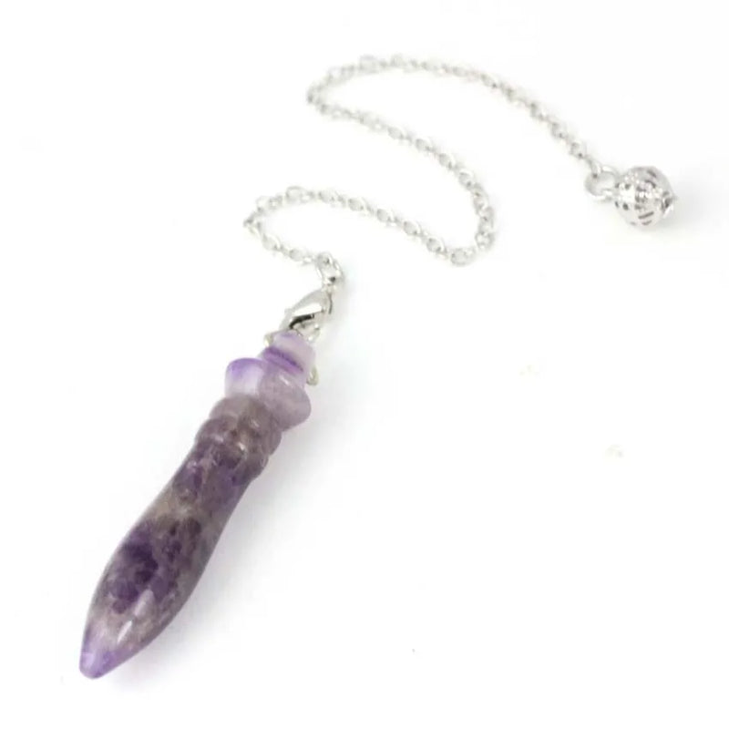 Natural Healing Crystal Quartz Pendulum Pendant Amethysts Lapis Lazuli