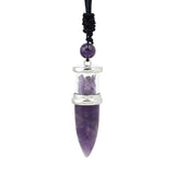 Natural Healing Crystal Quartz Reiki Necklace Amethysts Stone