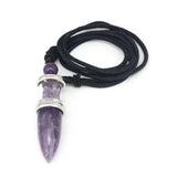 Natural Healing Crystal Quartz Reiki Necklace Amethysts Stone