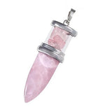 Hexagon Heart Chakra Stone Pendant Wire Wrapped Jewelry