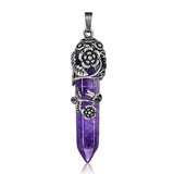 Hexagon Heart Chakra Stone Pendant Wire Wrapped Jewelry