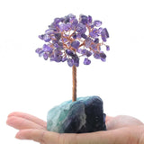 KFT Crystal Stone Tree on Fluorite Mineral Base Desk Decor