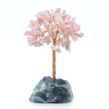 KFT Crystal Stone Tree on Fluorite Mineral Base Desk Decor