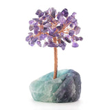 KFT Crystal Stone Tree on Fluorite Mineral Base Desk Decor