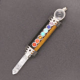 KFT Natural Healing Crystal Stones Hexagon Pendulums 7 Chakra Stone Beads