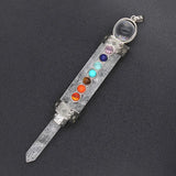 KFT Natural Healing Crystal Stones Hexagon Pendulums 7 Chakra Stone Beads