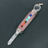 KFT Natural Healing Crystal Stones Hexagon Pendulums 7 Chakra Stone Beads